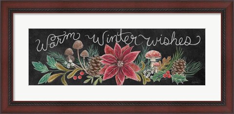 Framed Christmas Chalk Winter Wishes Print