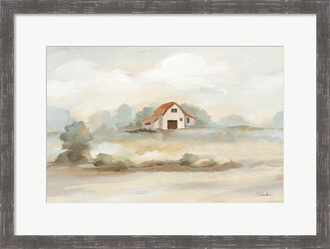 Framed Old Farm Landscape Print