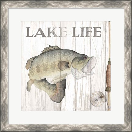Framed Lake Fishing II Print