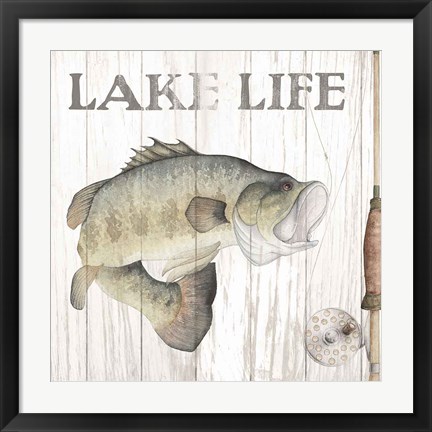 Framed Lake Fishing II Print