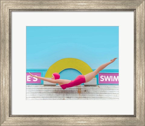 Framed Diving Lady Print
