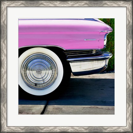 Framed Pink Cadillac Tire Print