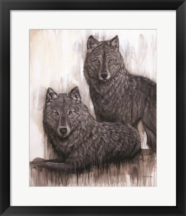 Framed Wolf Pair Print