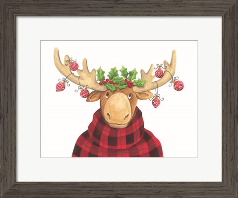 Framed Christmas Moose Print