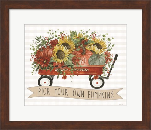 Framed Pick Your Own Pumpkins Wagon Print