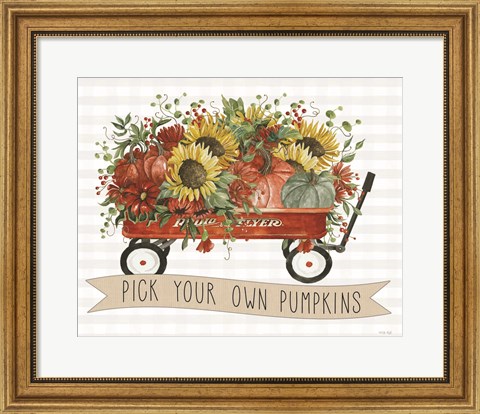 Framed Pick Your Own Pumpkins Wagon Print