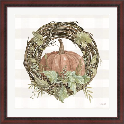 Framed Pumpkin Wreath II Print