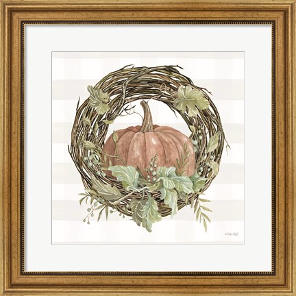 Framed Pumpkin Wreath II Print