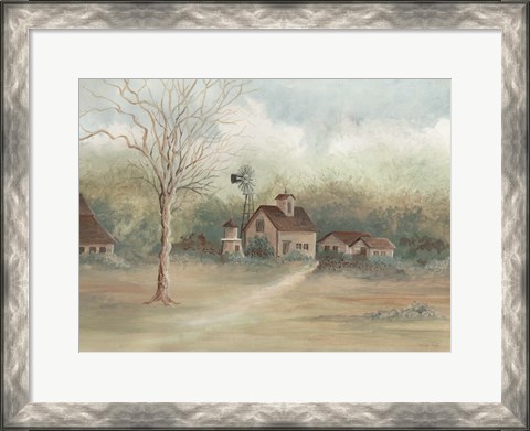 Framed Barns in the Distance Print