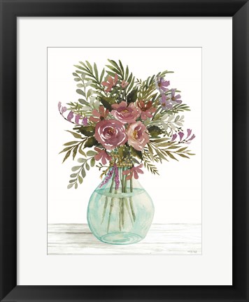 Framed Purple Blush Bouquet I Print