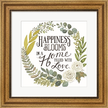 Framed Happiness Blooms Print