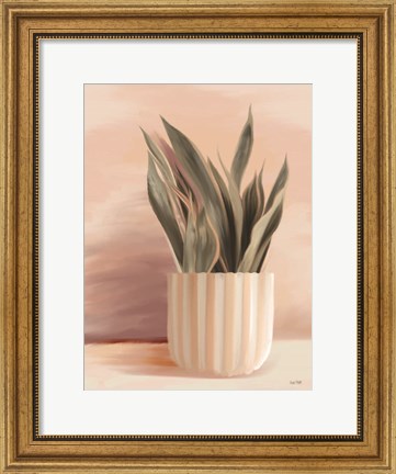 Framed Striped Bohemian Plant II Print