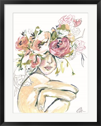 Framed Floral Woman Print