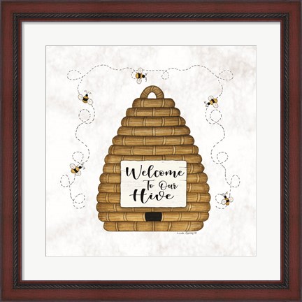 Framed Welcome to Our Hive Print
