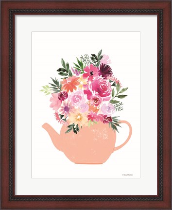 Framed Floral Teapot Print