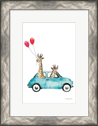 Framed Giraffe Joy Ride III Print