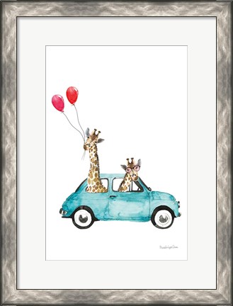 Framed Giraffe Joy Ride III Print