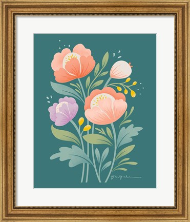 Framed Flower Field II Print