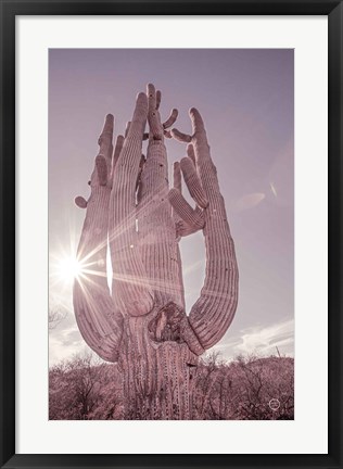 Framed Dusty Desert Saguaro Print