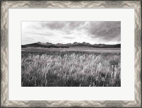 Framed Sawtooth Mountains Idaho II BW Print