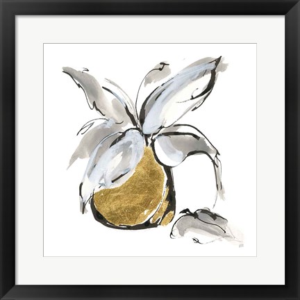 Framed Gilded Vase I Print