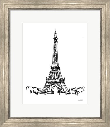 Framed Eiffel Tower Sketch Print