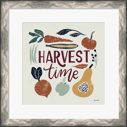 Framed Harvest Lettering I Print