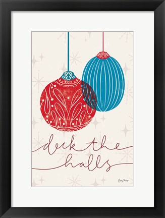 Framed Retro Ornaments V Print