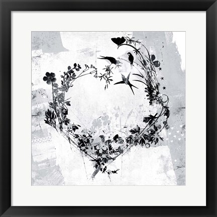 Framed Floral Heart Print