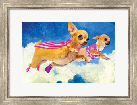 Framed Chick Chihuahua and Darlene Print