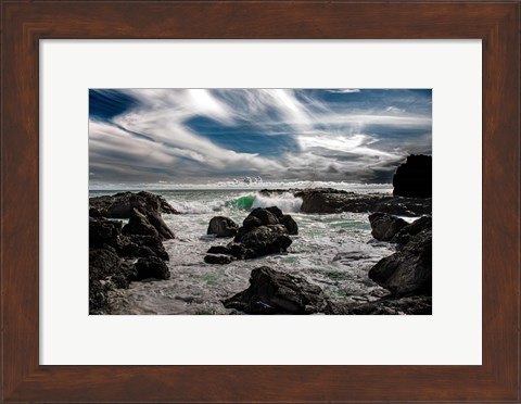 Framed Tide and Rock Print