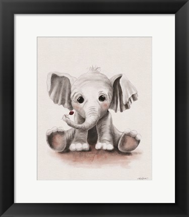 Framed Lolli the Baby Elephant Print