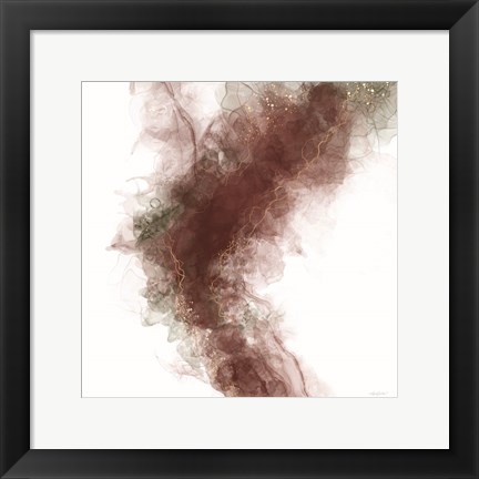 Framed Waves of Wine Abstract Print