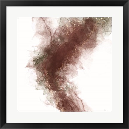 Framed Waves of Wine Abstract Print