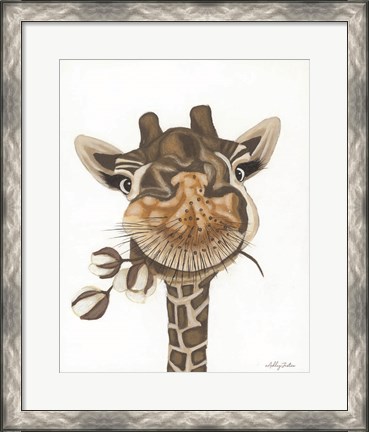 Framed Giraffe with Cotton Print