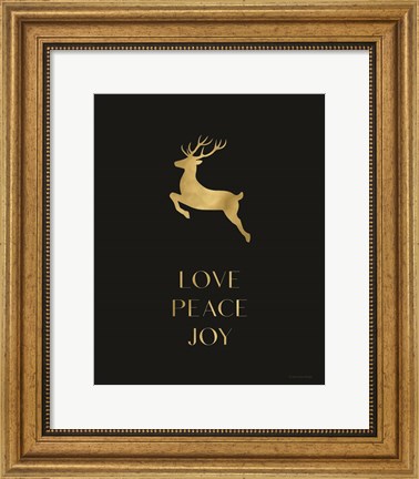 Framed Love, Peace, Joy Reindeer Print