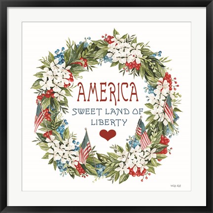 Framed America Wreath Print