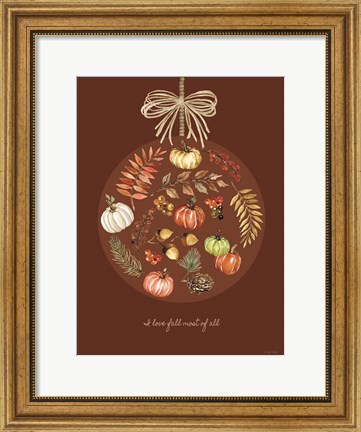 Framed I Love Fall Ornament Print