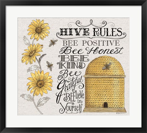 Framed Hive Rules Print