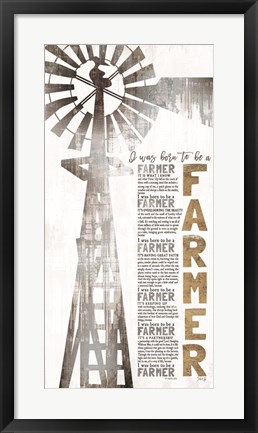 Framed Born to be a Farmer Print