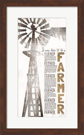 Framed Born to be a Farmer Print