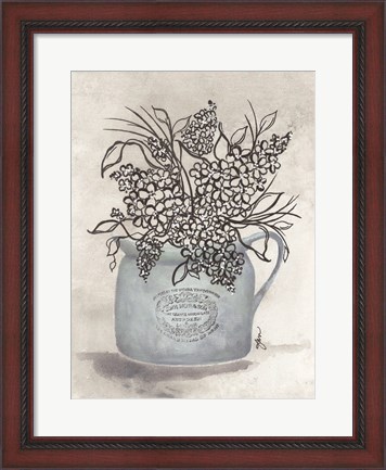 Framed Sketchy Floral Enamel Pot Print