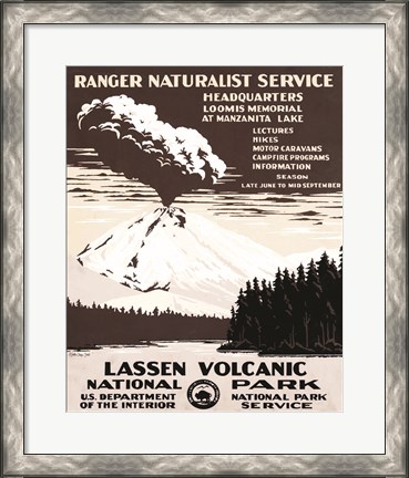Framed Lessen Volcanic Park Print