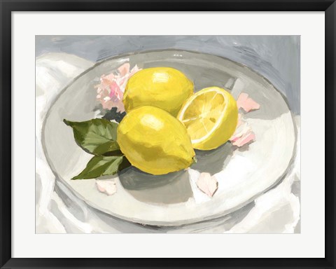 Framed Lemons on a Plate I Print