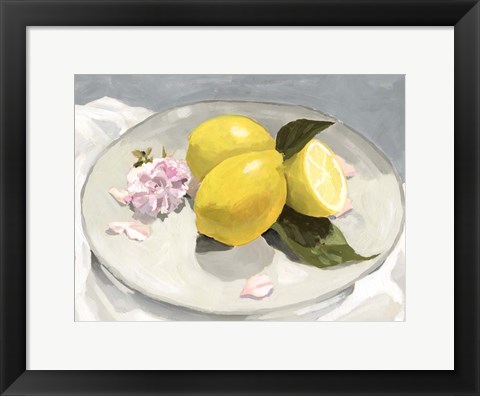 Framed Lemons on a Plate II Print