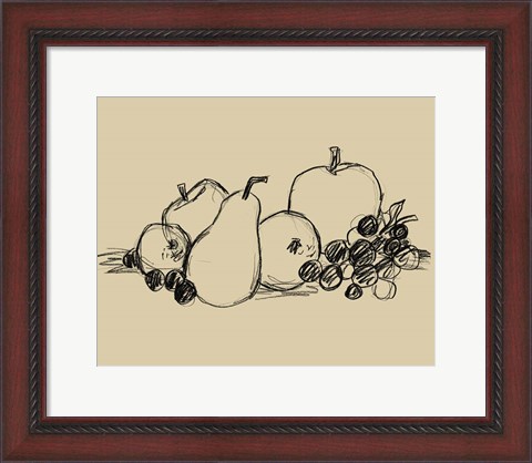 Framed Graphite Fruit II Print