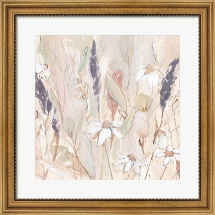 Framed Lavender Flower Field I Print
