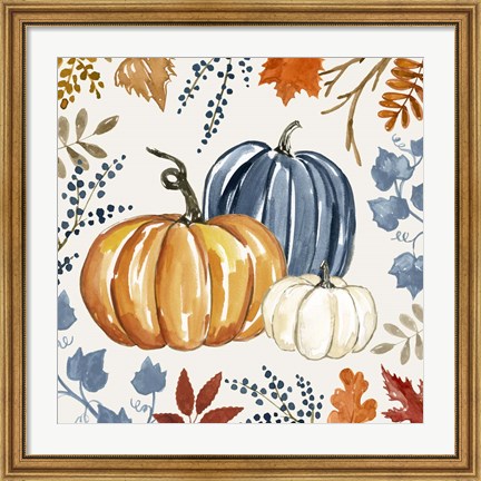 Framed Autumn Pumpkin I Print