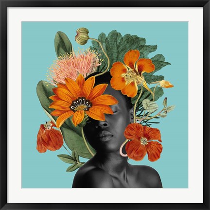 Framed Tangerine Tropics I Print