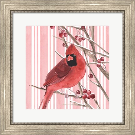 Framed Winter Cardinal I Print